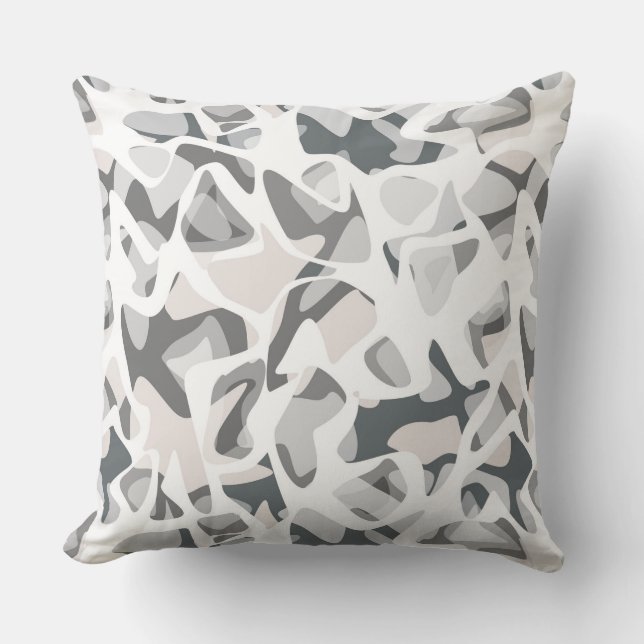 Light Grey Spots Abstract spotted pattern Throw Pillow (Front)
