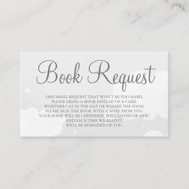 Light Grey Star Sky Book Request Card (Front)