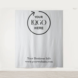 Light Grey Step & Repeat Logo Backdrop Tapestry