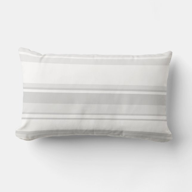 Light grey stripes lumbar pillow (Front)