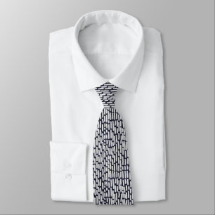 Light Grey Strokes on Dark Blue B Tie