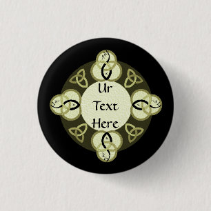 Light Grey Trinity and Black Fish Monogram 1 Inch Round Button