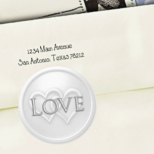Light Grey Two Hearts Intertwined Wedding Classic Round Sticker