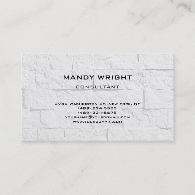 Light Grey Wall Plain Simple Attractive Stylish Business Card (Front)