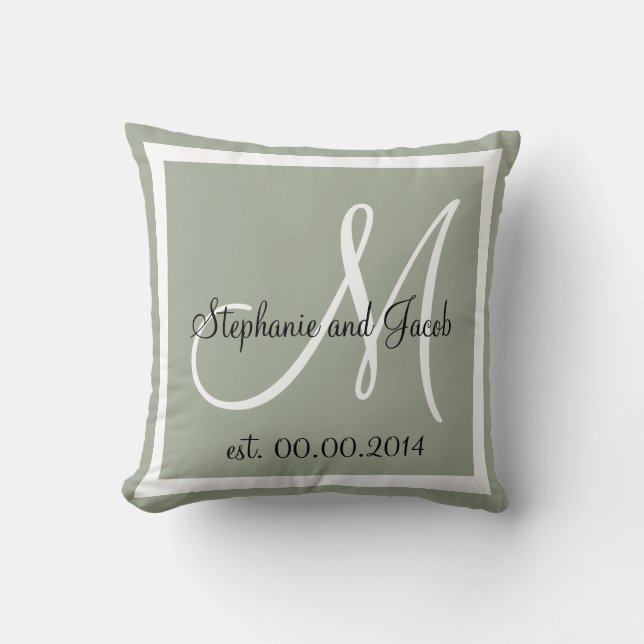 Light Grey Wedding keepsake pillow (Front)