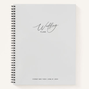 Light Grey Wedding Plans Notebook