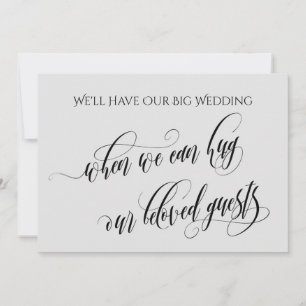 Light Grey When We Can Hug You Postponed Wedding Invitation