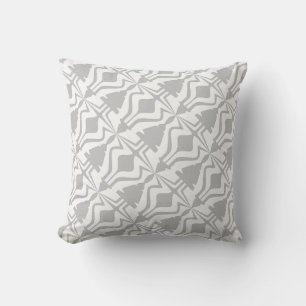 Light Grey White Diagonal Sound Wave Small Tiles Throw Pillow