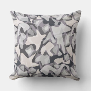 Light grey-white grey light grey abstract  throw p throw pillow