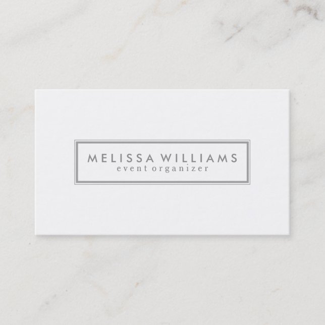 Light Grey & White Modern Geometric Simple Design Business Card (Front)