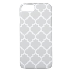 Light Grey White Moroccan Quatrefoil Pattern #5 iPhone 8/7 Case