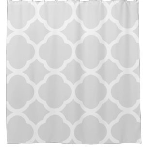 Light Grey & White Moroccan Quatrefoil Patterns
