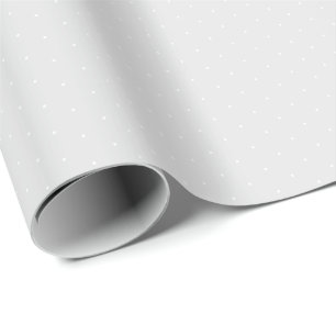 Light Grey white tiny polka dots pattern gift Wrapping Paper