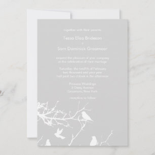 Light Grey Winter Background Weddings Personalized Invitation