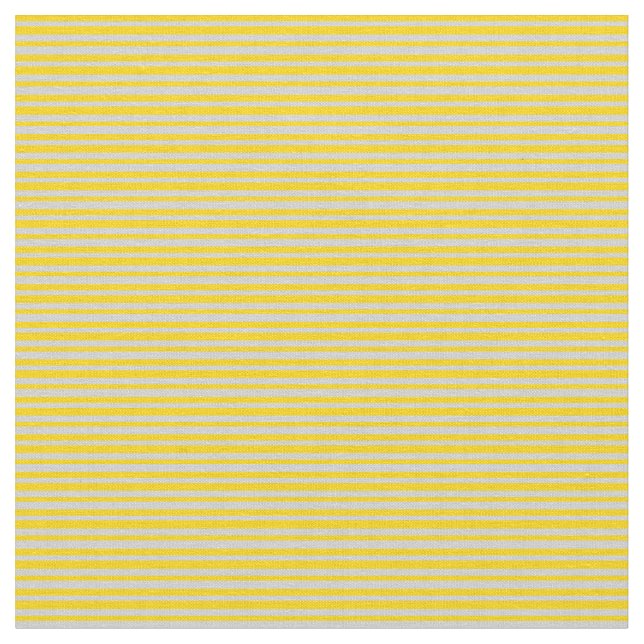 Light Grey & Yellow Stripes Pattern Fabric (Close Up)