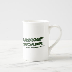 Light Hath Become My Saviour - Green Bone China Mug