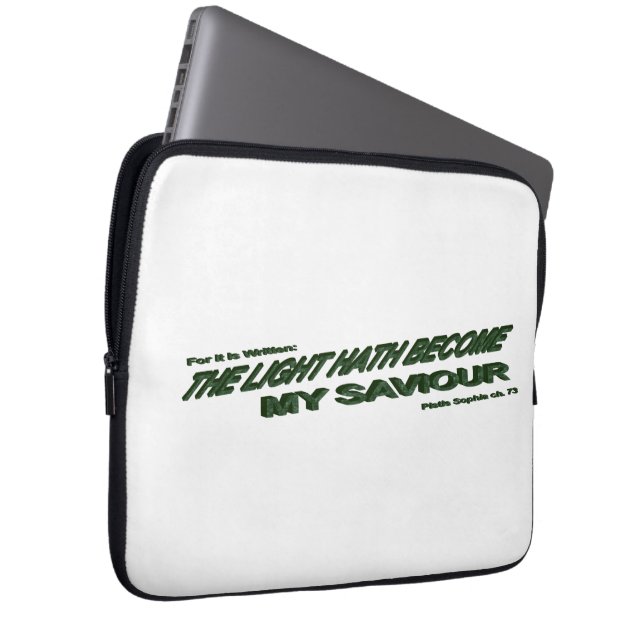 Light Hath Become My Saviour - Green Laptop Sleeve (Front Right)