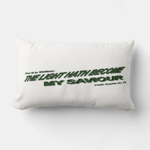 Light Hath Become My Saviour - Green Lumbar Pillow