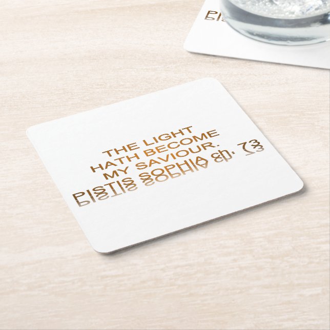 Light Hath Become My Saviour Square Paper Coaster (Angled)