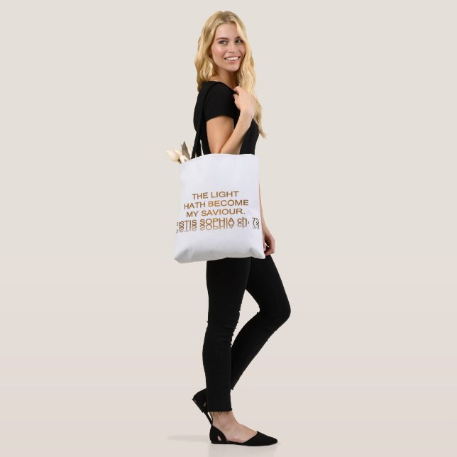 Light Hath Become My Saviour Tote Bag (On Model)