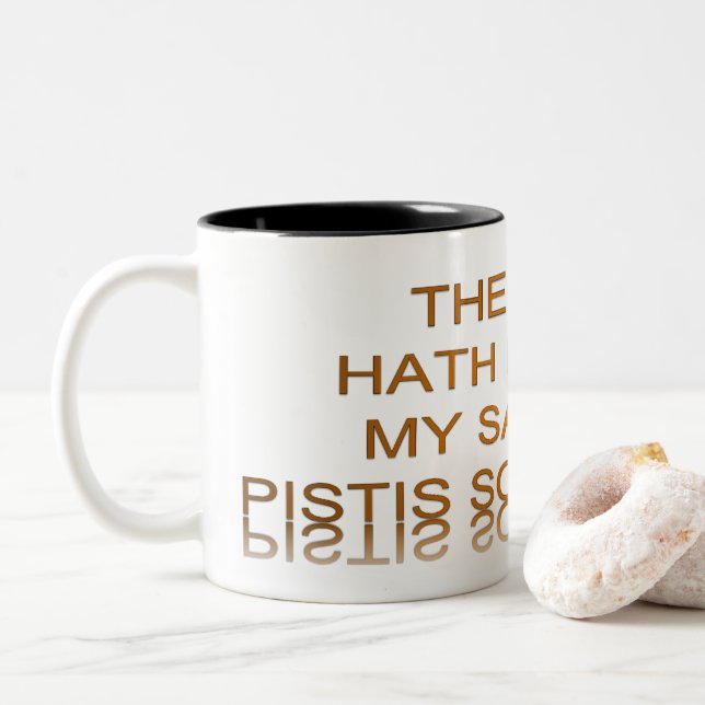 Light Hath Become My Saviour Two-Tone Coffee Mug (With Donut)