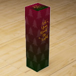 Light Heart Ombre Personalized Christmas Wine Box<br><div class="desc">Perfect for gift giving,  this red green ombre Christmas Wine Box can be personalized with any names,  company name or date or message!</div>