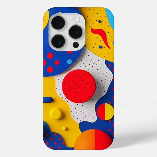 Light-hearted 3D shapes in primary colours  Case-Mate iPhone Case (Back)