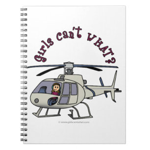 Light Helicopter Pilot Girl Notebook