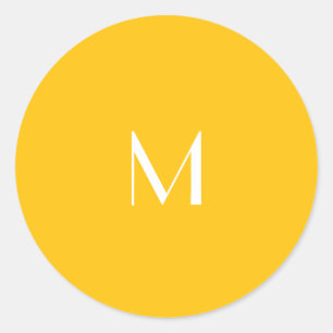light honey amber - add monogram  classic round sticker