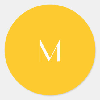 light honey amber - add monogram classic round sticker