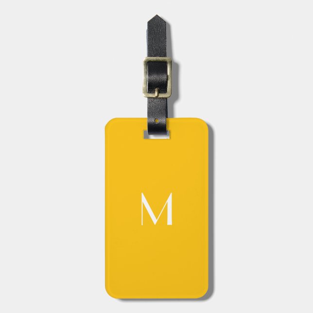light honey amber - add monogram luggage tag (Front Vertical)