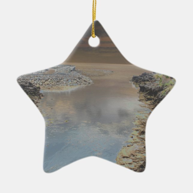 Light house in Cascais Portugal Ceramic Ornament (Front)