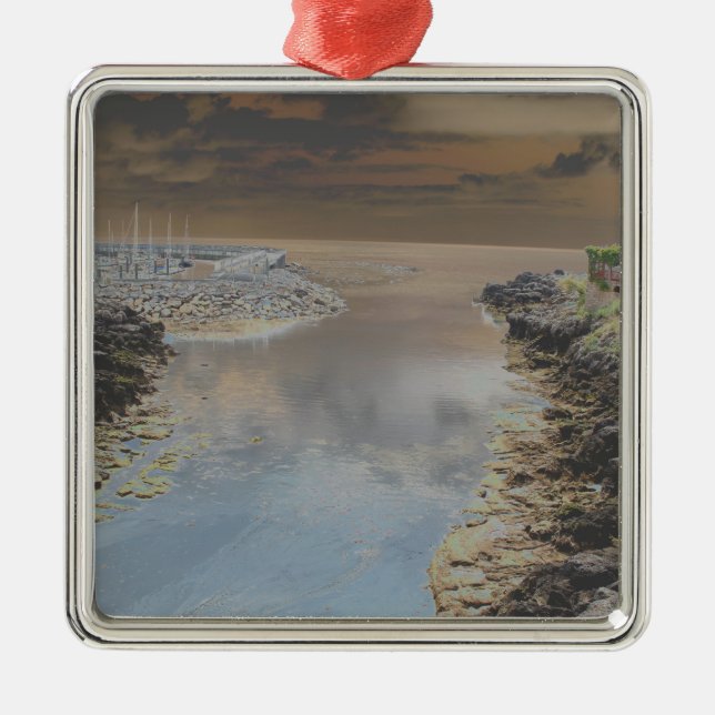 Light house in Cascais Portugal Metal Ornament (Front)