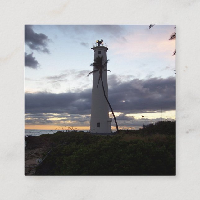 Light House on Point Soap Dispenser And Toothbrush Square Business Card (Front)