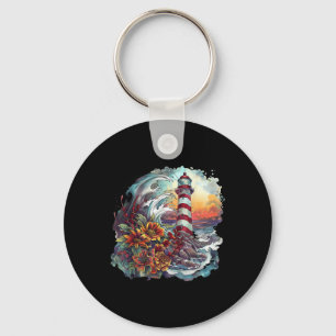 Light House Seaside House Sailing Boating Sea Ligh Keychain