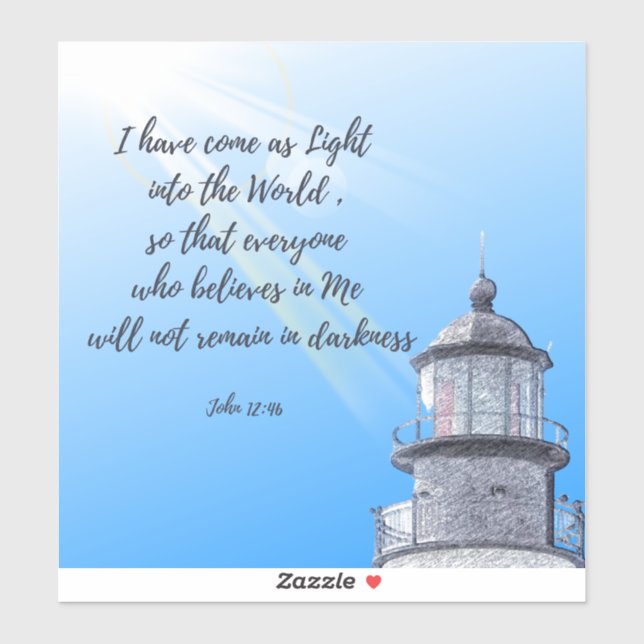 Light house with John 12:46 (Sheet)