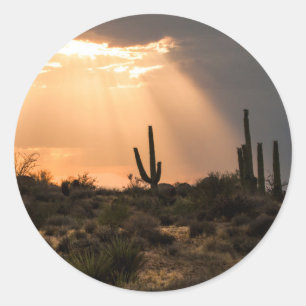 Light in the Desert Classic Round Sticker