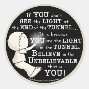 Light in the Tunnel Classic Round Sticker