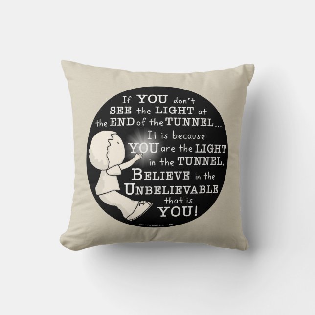 Light in the Tunnel Throw Pillow (Front)