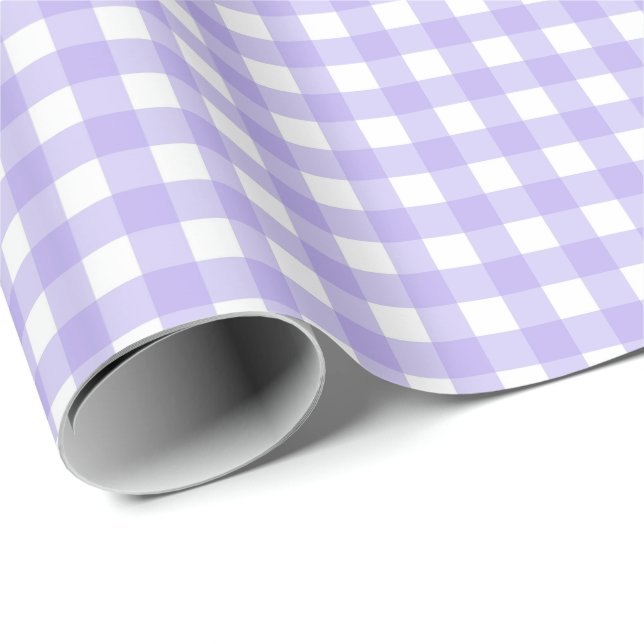 Light Iris Purple Simple Plaid Wrapping Paper (Roll Corner)
