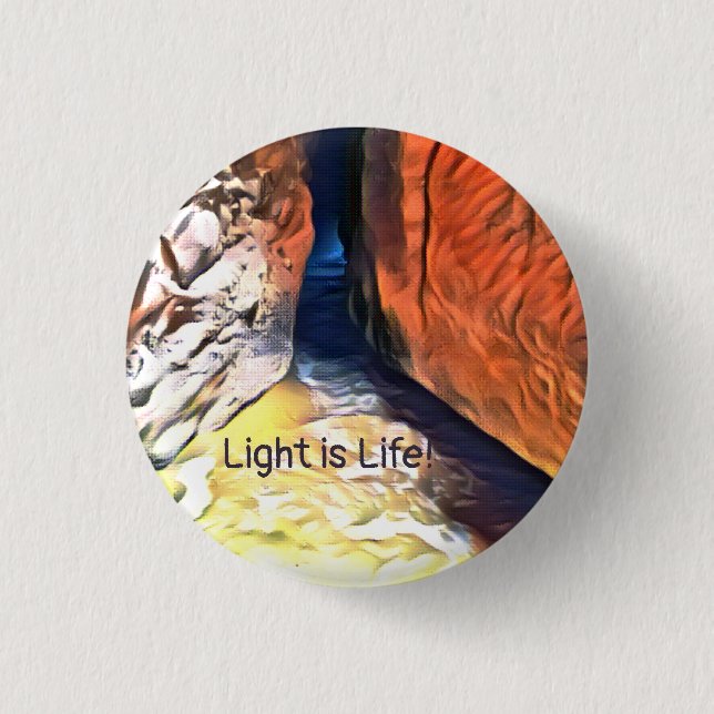 Light is Life- Coast Stony Crevasse 1 Inch Round Button (Front)