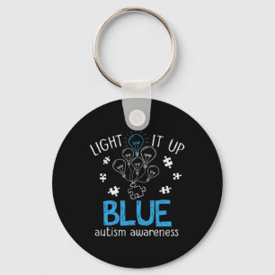 Light It Up Autism Puzzle Piece (blue) Keychain