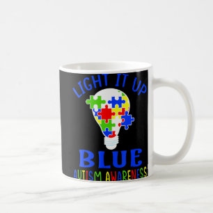 Light It Up Blue Autism Awareness Autistic Puzzle  Coffee Mug
