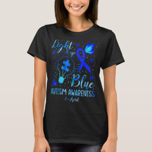 Light It Up Blue Autism Awareness Autistic Puzzle T-Shirt