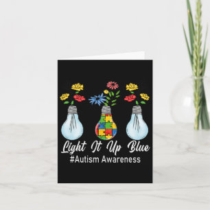 Light It Up Blue Autism Awareness Lamp Puzzle Mess Card