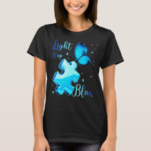 Light It Up Blue Autism Awareness Month Puzzle But T-Shirt