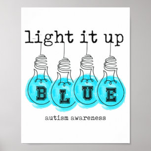 Light It Up Blue Autism Awareness Premium T-Shirt1 Poster