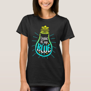 Light It Up Blue Autism Awareness Puzzle Piece Ri T-Shirt