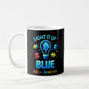 Light It Up Blue Autistic Autism Awareness Coffee Mug