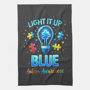 Light It Up Blue Autistic Autism Awareness Kitchen Towel